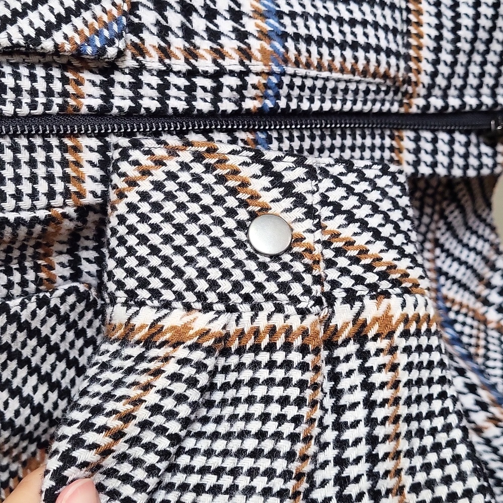 Le' AL.X Wool Blend Knit Plaid Cropped Jacket SZ M - Picture 5 of 8